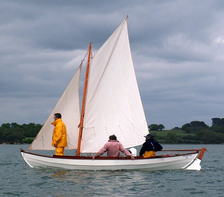 sprit rigged sailboat